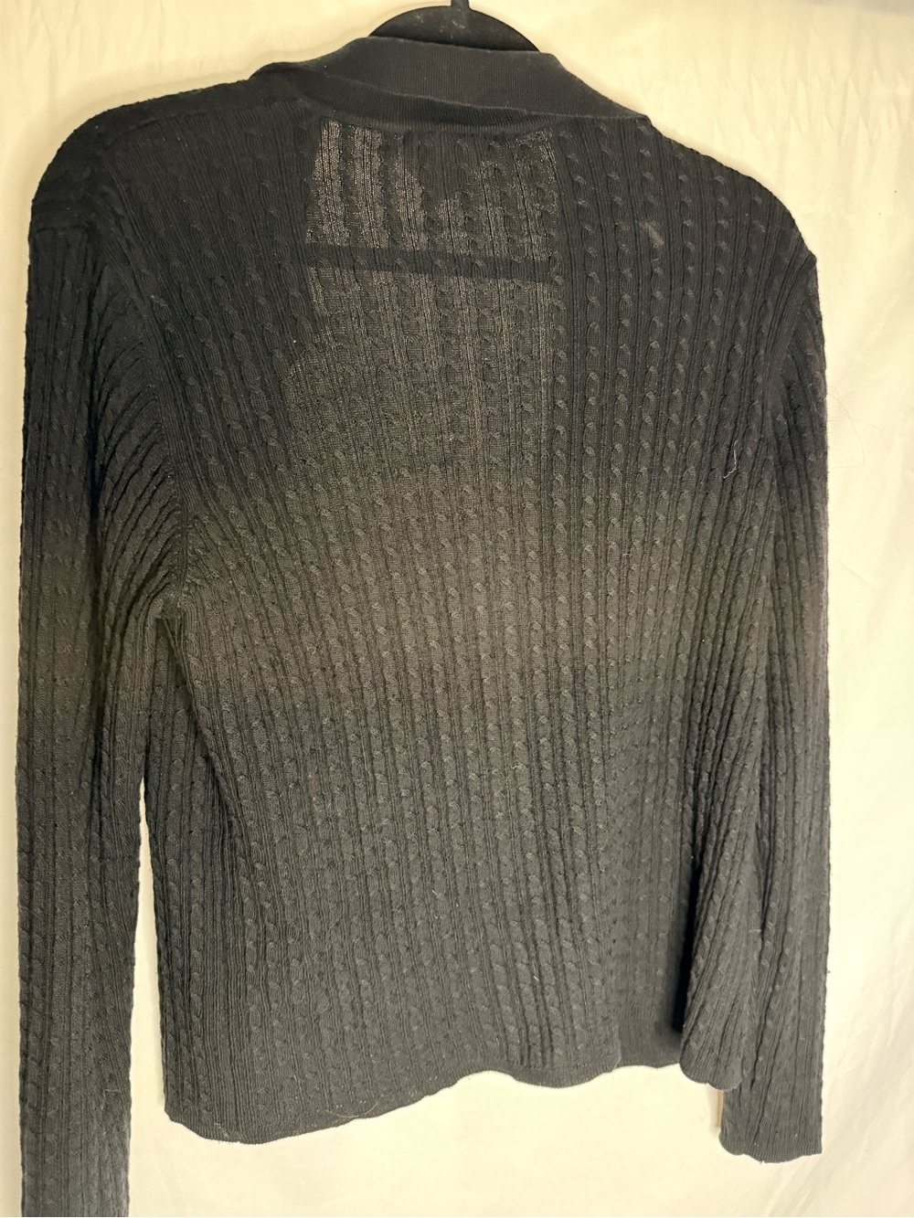 VINTAGE Talbots Black Ribbed Button-Front Cardigan - Picture 5 of 5